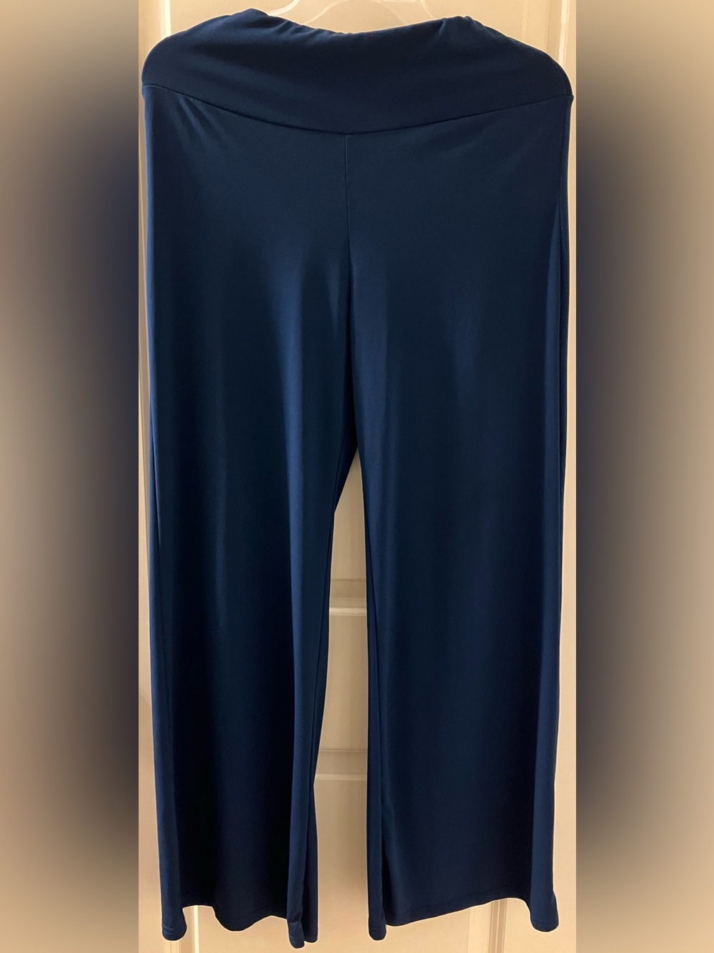 Lildy Women’s Solid Palazzo Pants Navy Blue Wide Leg Lounge Size S-M
